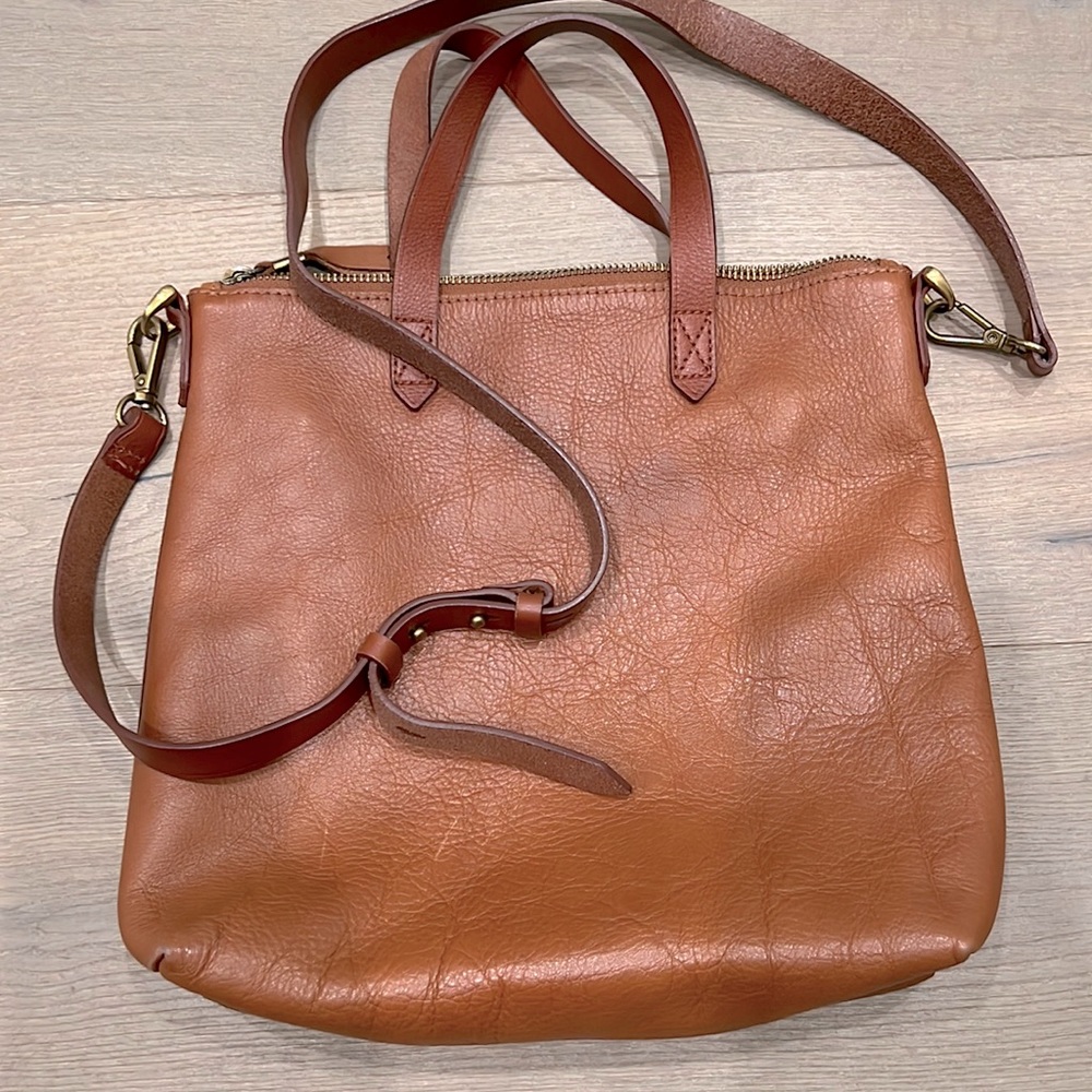 Madewell zip top transport crossbody tote